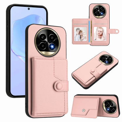 Button Card Bag RFID Anti-theft Phone Case, For Realme 14, For Realme 14 Pro+, For Realme 14 Pro, For Realme 13 Pro / 13 Pro+ 5G, For Realme GT Neo6 SE, For Realme 12 Pro+ / 12 Pro, For Realme 12+ 5G / P1 5G