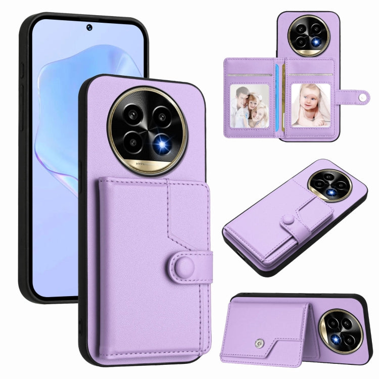 Button Card Bag RFID Anti-theft Phone Case, For Realme 14, For Realme 14 Pro+, For Realme 14 Pro, For Realme 13 Pro / 13 Pro+ 5G, For Realme GT Neo6 SE, For Realme 12 Pro+ / 12 Pro, For Realme 12+ 5G / P1 5G