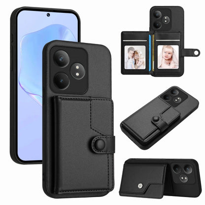 Button Card Bag RFID Anti-theft Phone Case, For Realme 14, For Realme 14 Pro+, For Realme 14 Pro, For Realme 13 Pro / 13 Pro+ 5G, For Realme GT Neo6 SE, For Realme 12 Pro+ / 12 Pro, For Realme 12+ 5G / P1 5G