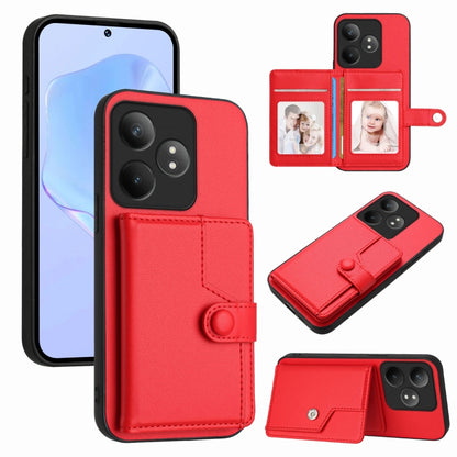 Button Card Bag RFID Anti-theft Phone Case, For Realme 14, For Realme 14 Pro+, For Realme 14 Pro, For Realme 13 Pro / 13 Pro+ 5G, For Realme GT Neo6 SE, For Realme 12 Pro+ / 12 Pro, For Realme 12+ 5G / P1 5G