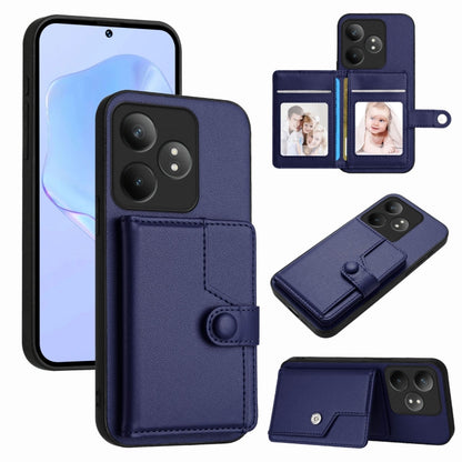 Button Card Bag RFID Anti-theft Phone Case, For Realme 14, For Realme 14 Pro+, For Realme 14 Pro, For Realme 13 Pro / 13 Pro+ 5G, For Realme GT Neo6 SE, For Realme 12 Pro+ / 12 Pro, For Realme 12+ 5G / P1 5G