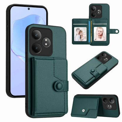 Button Card Bag RFID Anti-theft Phone Case, For Realme 14, For Realme 14 Pro+, For Realme 14 Pro, For Realme 13 Pro / 13 Pro+ 5G, For Realme GT Neo6 SE, For Realme 12 Pro+ / 12 Pro, For Realme 12+ 5G / P1 5G