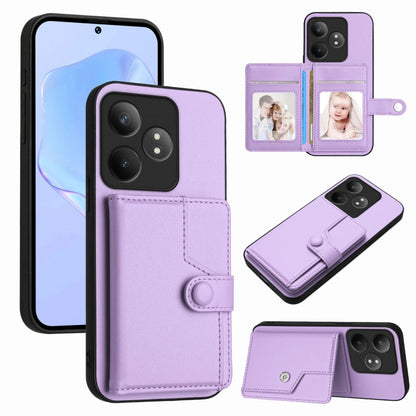 Button Card Bag RFID Anti-theft Phone Case, For Realme 14, For Realme 14 Pro+, For Realme 14 Pro, For Realme 13 Pro / 13 Pro+ 5G, For Realme GT Neo6 SE, For Realme 12 Pro+ / 12 Pro, For Realme 12+ 5G / P1 5G