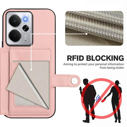 Button Card Bag RFID Anti-theft Phone Case, For Realme 14, For Realme 14 Pro+, For Realme 14 Pro, For Realme 13 Pro / 13 Pro+ 5G, For Realme GT Neo6 SE, For Realme 12 Pro+ / 12 Pro, For Realme 12+ 5G / P1 5G