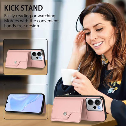 Button Card Bag RFID Anti-theft Phone Case, For Realme 14, For Realme 14 Pro+, For Realme 14 Pro, For Realme 13 Pro / 13 Pro+ 5G, For Realme GT Neo6 SE, For Realme 12 Pro+ / 12 Pro, For Realme 12+ 5G / P1 5G
