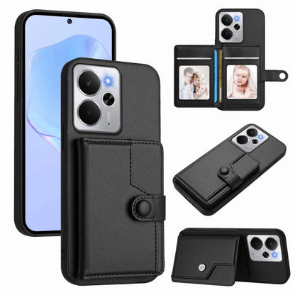 Button Card Bag RFID Anti-theft Phone Case, For Realme 14, For Realme 14 Pro+, For Realme 14 Pro, For Realme 13 Pro / 13 Pro+ 5G, For Realme GT Neo6 SE, For Realme 12 Pro+ / 12 Pro, For Realme 12+ 5G / P1 5G