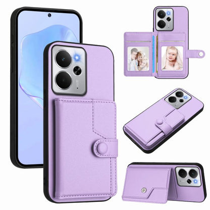 Button Card Bag RFID Anti-theft Phone Case, For Realme 14, For Realme 14 Pro+, For Realme 14 Pro, For Realme 13 Pro / 13 Pro+ 5G, For Realme GT Neo6 SE, For Realme 12 Pro+ / 12 Pro, For Realme 12+ 5G / P1 5G