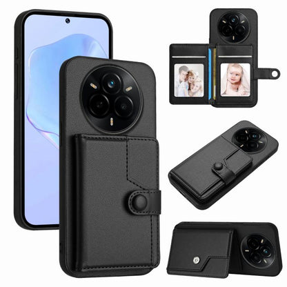 Button Card Bag RFID Anti-theft Phone Case, For Realme 14, For Realme 14 Pro+, For Realme 14 Pro, For Realme 13 Pro / 13 Pro+ 5G, For Realme GT Neo6 SE, For Realme 12 Pro+ / 12 Pro, For Realme 12+ 5G / P1 5G