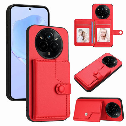 Button Card Bag RFID Anti-theft Phone Case, For Realme 14, For Realme 14 Pro+, For Realme 14 Pro, For Realme 13 Pro / 13 Pro+ 5G, For Realme GT Neo6 SE, For Realme 12 Pro+ / 12 Pro, For Realme 12+ 5G / P1 5G