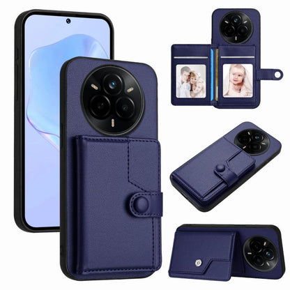 Button Card Bag RFID Anti-theft Phone Case, For Realme 14, For Realme 14 Pro+, For Realme 14 Pro, For Realme 13 Pro / 13 Pro+ 5G, For Realme GT Neo6 SE, For Realme 12 Pro+ / 12 Pro, For Realme 12+ 5G / P1 5G