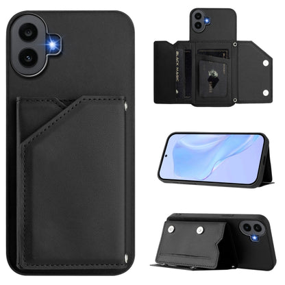 Skin Feel Four Card Slots Phone Case with Wrist Strap, For Nothing CMF Phone 2 Pro, For Nothing Phone 3a, For Nothing Phone 3a Pro, For Nothing CMF Phone 1, For Nothing Phone 2a