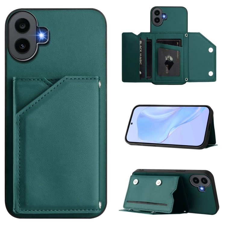 Skin Feel Four Card Slots Phone Case with Wrist Strap, For Nothing CMF Phone 2 Pro, For Nothing Phone 3a, For Nothing Phone 3a Pro, For Nothing CMF Phone 1, For Nothing Phone 2a