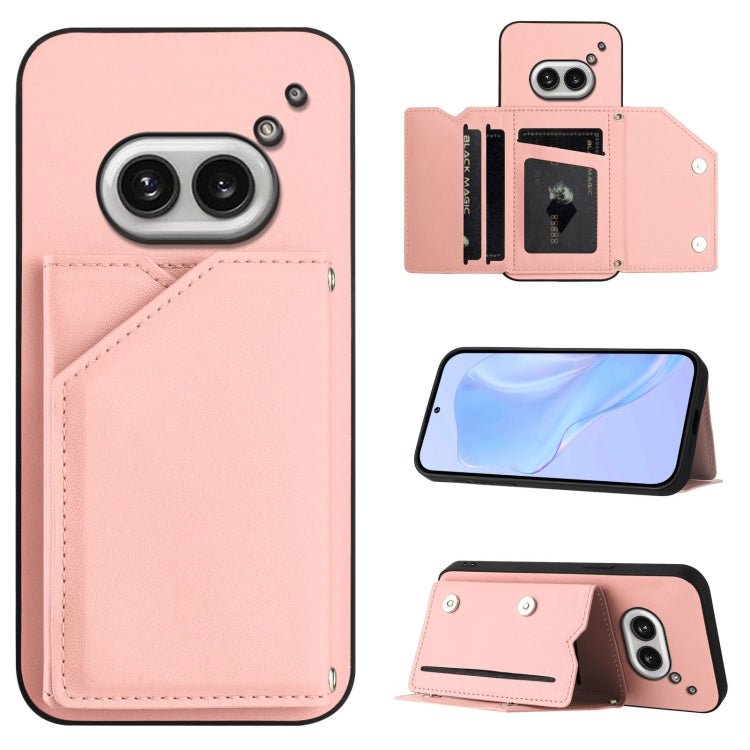 Skin Feel Four Card Slots Phone Case with Wrist Strap, For Nothing CMF Phone 2 Pro, For Nothing Phone 3a, For Nothing Phone 3a Pro, For Nothing CMF Phone 1, For Nothing Phone 2a