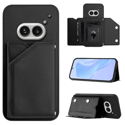 Skin Feel Four Card Slots Phone Case with Wrist Strap, For Nothing CMF Phone 2 Pro, For Nothing Phone 3a, For Nothing Phone 3a Pro, For Nothing CMF Phone 1, For Nothing Phone 2a