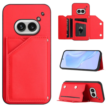 Skin Feel Four Card Slots Phone Case with Wrist Strap, For Nothing CMF Phone 2 Pro, For Nothing Phone 3a, For Nothing Phone 3a Pro, For Nothing CMF Phone 1, For Nothing Phone 2a