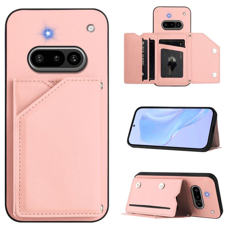 Skin Feel Four Card Slots Phone Case with Wrist Strap, For Nothing CMF Phone 2 Pro, For Nothing Phone 3a, For Nothing Phone 3a Pro, For Nothing CMF Phone 1, For Nothing Phone 2a