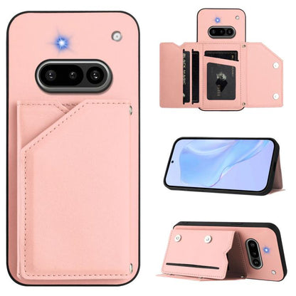 Skin Feel Four Card Slots Phone Case with Wrist Strap, For Nothing CMF Phone 2 Pro, For Nothing Phone 3a, For Nothing Phone 3a Pro, For Nothing CMF Phone 1, For Nothing Phone 2a