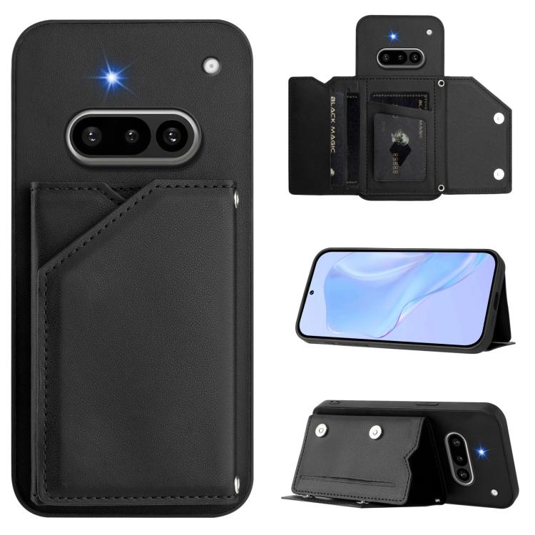 Skin Feel Four Card Slots Phone Case with Wrist Strap, For Nothing CMF Phone 2 Pro, For Nothing Phone 3a, For Nothing Phone 3a Pro, For Nothing CMF Phone 1, For Nothing Phone 2a