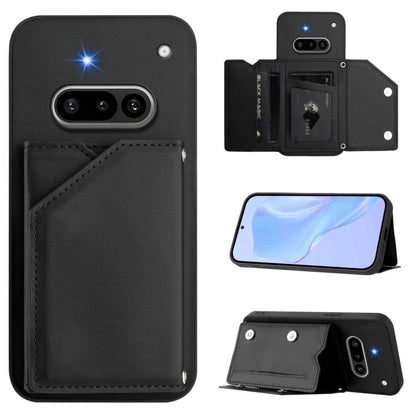 Skin Feel Four Card Slots Phone Case with Wrist Strap, For Nothing CMF Phone 2 Pro, For Nothing Phone 3a, For Nothing Phone 3a Pro, For Nothing CMF Phone 1, For Nothing Phone 2a
