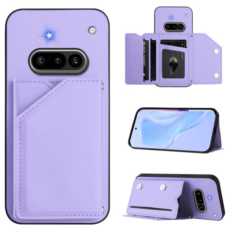 Skin Feel Four Card Slots Phone Case with Wrist Strap, For Nothing CMF Phone 2 Pro, For Nothing Phone 3a, For Nothing Phone 3a Pro, For Nothing CMF Phone 1, For Nothing Phone 2a