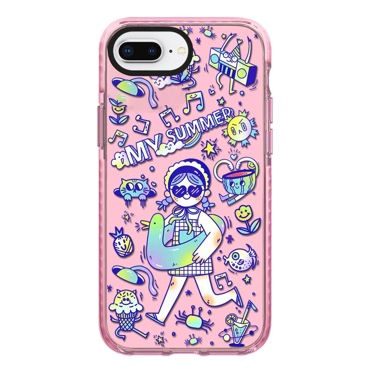 Simple Illustration Pattern Full Coverage Phone Case, For iPhone 7 Plus / 8 Plus
