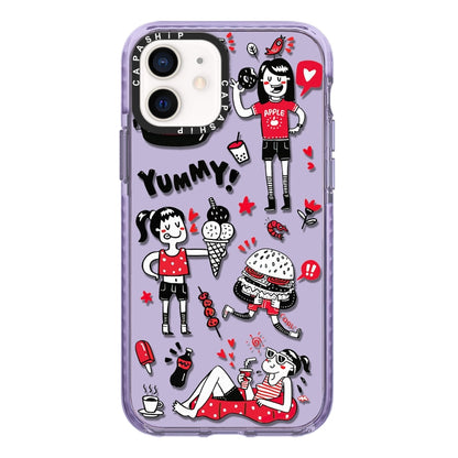 Simple Illustration Pattern Full Coverage Phone Case, For iPhone 13, For iPhone 13 mini, For iPhone 12