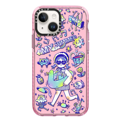 Simple Illustration Pattern Full Coverage Phone Case, For iPhone 13, For iPhone 13 mini, For iPhone 12