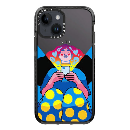 Simple Illustration Pattern Full Coverage Phone Case, For iPhone 15 Plus, For iPhone 15, For iPhone 14 Plus