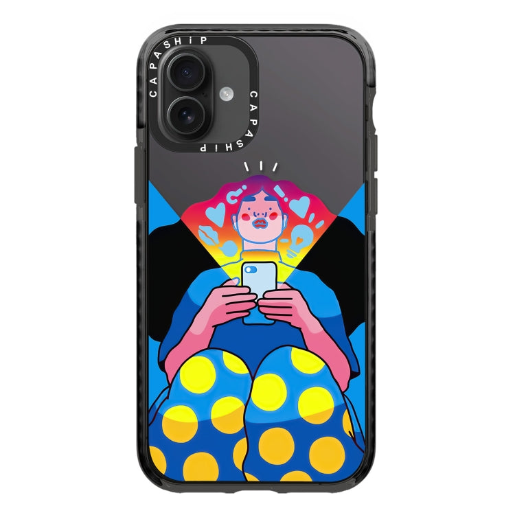 Simple Illustration Pattern Full Coverage Phone Case, For iPhone 16 Pro Max, For iPhone 16 Pro, For iPhone 16 Plus
