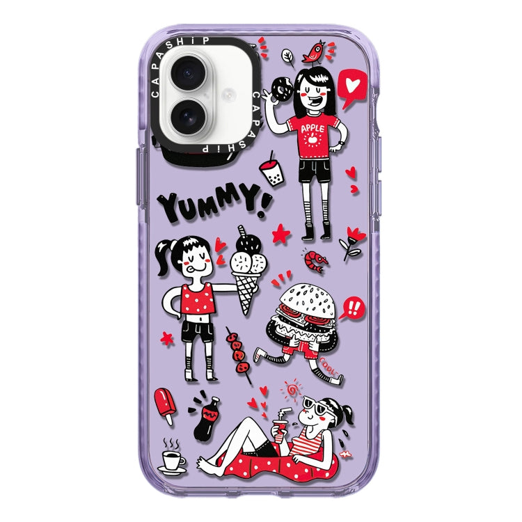 Simple Illustration Pattern Full Coverage Phone Case, For iPhone 16 Pro Max, For iPhone 16 Pro, For iPhone 16 Plus