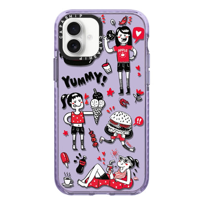 Simple Illustration Pattern Full Coverage Phone Case, For iPhone 16 Pro Max, For iPhone 16 Pro, For iPhone 16 Plus