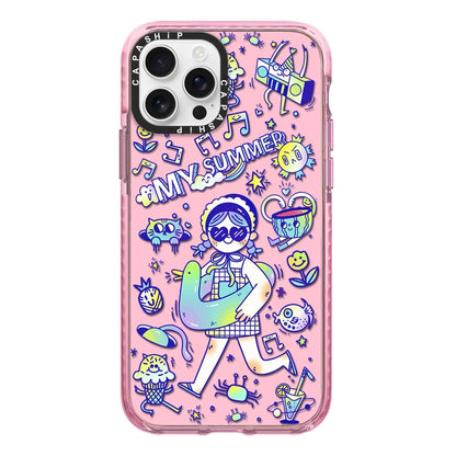 Simple Illustration Pattern Full Coverage Phone Case, For iPhone 16 Pro Max, For iPhone 16 Pro, For iPhone 16 Plus