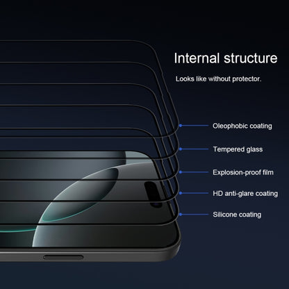 NILLKIN 3D CP+MAX Anti-Explosion Full Coverage Tempered Glass Film, For iPhone 16 Pro