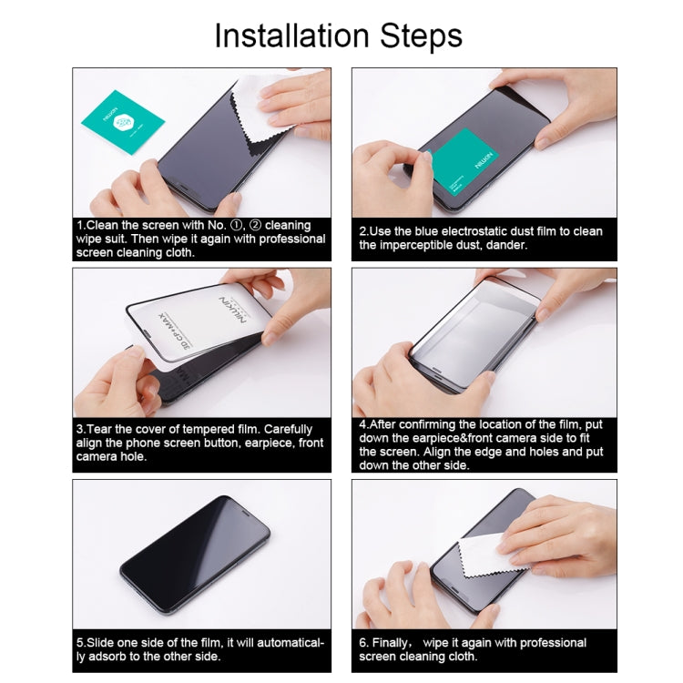 NILLKIN 3D CP+MAX Anti-Explosion Full Coverage Tempered Glass Film, For iPhone 16 Pro