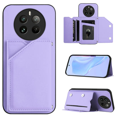Skin Feel Four Card Slots Phone Case with Wrist Strap, For Realme 14, For Realme 14 Pro+, For Realme 14 Pro, For Realme 13 Pro / 13 Pro+ 5G, For Realme GT Neo6 SE, For Realme 12 Pro+ / 12 Pro, For Realme 12+ 5G / P1 5G
