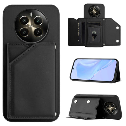 Skin Feel Four Card Slots Phone Case with Wrist Strap, For Realme 14, For Realme 14 Pro+, For Realme 14 Pro, For Realme 13 Pro / 13 Pro+ 5G, For Realme GT Neo6 SE, For Realme 12 Pro+ / 12 Pro, For Realme 12+ 5G / P1 5G