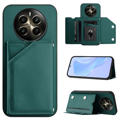 Skin Feel Four Card Slots Phone Case with Wrist Strap, For Realme 14, For Realme 14 Pro+, For Realme 14 Pro, For Realme 13 Pro / 13 Pro+ 5G, For Realme GT Neo6 SE, For Realme 12 Pro+ / 12 Pro, For Realme 12+ 5G / P1 5G