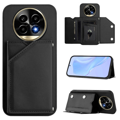 Skin Feel Four Card Slots Phone Case with Wrist Strap, For Realme 14, For Realme 14 Pro+, For Realme 14 Pro, For Realme 13 Pro / 13 Pro+ 5G, For Realme GT Neo6 SE, For Realme 12 Pro+ / 12 Pro, For Realme 12+ 5G / P1 5G