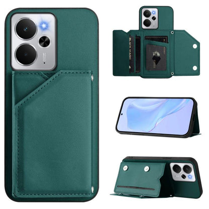 Skin Feel Four Card Slots Phone Case with Wrist Strap, For Realme 14, For Realme 14 Pro+, For Realme 14 Pro, For Realme 13 Pro / 13 Pro+ 5G, For Realme GT Neo6 SE, For Realme 12 Pro+ / 12 Pro, For Realme 12+ 5G / P1 5G