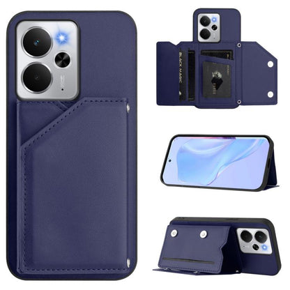 Skin Feel Four Card Slots Phone Case with Wrist Strap, For Realme 14, For Realme 14 Pro+, For Realme 14 Pro, For Realme 13 Pro / 13 Pro+ 5G, For Realme GT Neo6 SE, For Realme 12 Pro+ / 12 Pro, For Realme 12+ 5G / P1 5G