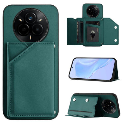 Skin Feel Four Card Slots Phone Case with Wrist Strap, For Realme 14, For Realme 14 Pro+, For Realme 14 Pro, For Realme 13 Pro / 13 Pro+ 5G, For Realme GT Neo6 SE, For Realme 12 Pro+ / 12 Pro, For Realme 12+ 5G / P1 5G