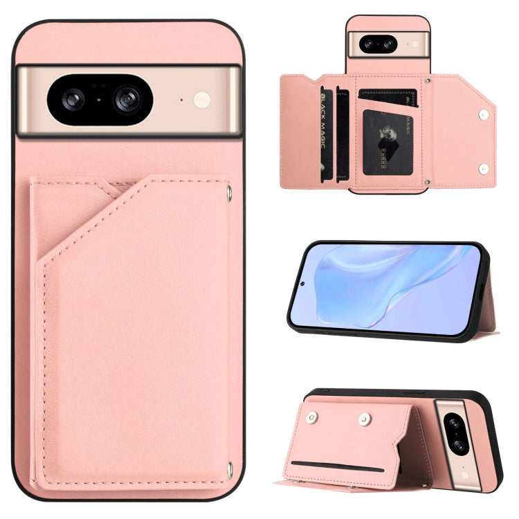 Skin Feel Four Card Slots Phone Case with Wrist Strap, For Google Pixel 10 Pro XL, For Google Pixel 10 / 10 Pro, For Google Pixel 9 Pro, For Google Pixel 9, For Google Pixel 8A, For Google Pixel 8 Pro, For Google Pixel 8