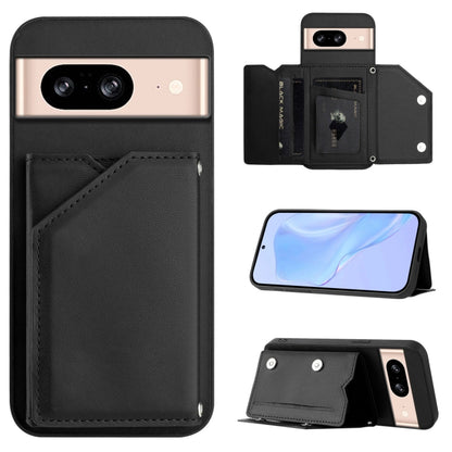Skin Feel Four Card Slots Phone Case with Wrist Strap, For Google Pixel 10 Pro XL, For Google Pixel 10 / 10 Pro, For Google Pixel 9 Pro, For Google Pixel 9, For Google Pixel 8A, For Google Pixel 8 Pro, For Google Pixel 8