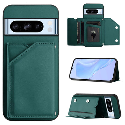 Skin Feel Four Card Slots Phone Case with Wrist Strap, For Google Pixel 10 Pro XL, For Google Pixel 10 / 10 Pro, For Google Pixel 9 Pro, For Google Pixel 9, For Google Pixel 8A, For Google Pixel 8 Pro, For Google Pixel 8