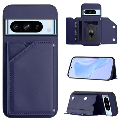 Skin Feel Four Card Slots Phone Case with Wrist Strap, For Google Pixel 10 Pro XL, For Google Pixel 10 / 10 Pro, For Google Pixel 9 Pro, For Google Pixel 9, For Google Pixel 8A, For Google Pixel 8 Pro, For Google Pixel 8