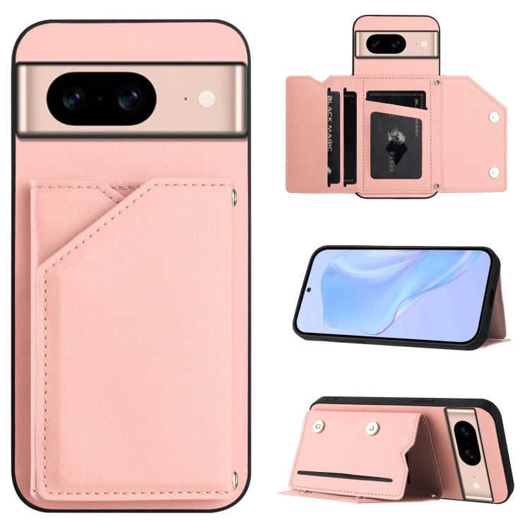 Skin Feel Four Card Slots Phone Case with Wrist Strap, For Google Pixel 10 Pro XL, For Google Pixel 10 / 10 Pro, For Google Pixel 9 Pro, For Google Pixel 9, For Google Pixel 8A, For Google Pixel 8 Pro, For Google Pixel 8