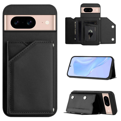 Skin Feel Four Card Slots Phone Case with Wrist Strap, For Google Pixel 10 Pro XL, For Google Pixel 10 / 10 Pro, For Google Pixel 9 Pro, For Google Pixel 9, For Google Pixel 8A, For Google Pixel 8 Pro, For Google Pixel 8