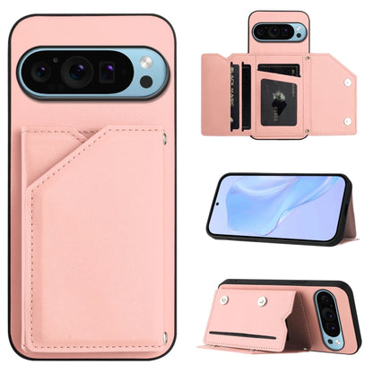 Skin Feel Four Card Slots Phone Case with Wrist Strap, For Google Pixel 10 Pro XL, For Google Pixel 10 / 10 Pro, For Google Pixel 9 Pro, For Google Pixel 9, For Google Pixel 8A, For Google Pixel 8 Pro, For Google Pixel 8