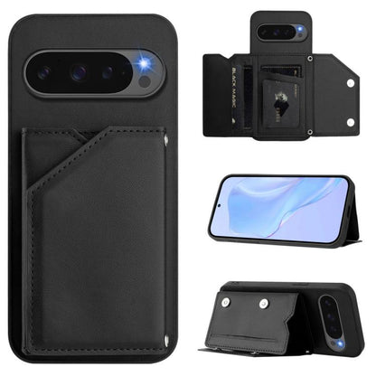 Skin Feel Four Card Slots Phone Case with Wrist Strap, For Google Pixel 10 Pro XL, For Google Pixel 10 / 10 Pro, For Google Pixel 9 Pro, For Google Pixel 9, For Google Pixel 8A, For Google Pixel 8 Pro, For Google Pixel 8