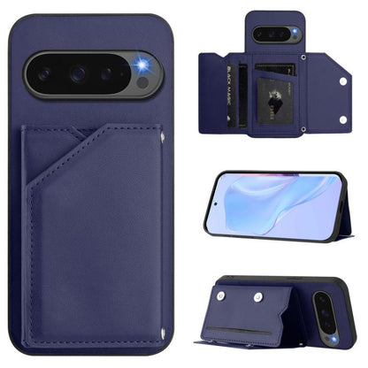 Skin Feel Four Card Slots Phone Case with Wrist Strap, For Google Pixel 10 Pro XL, For Google Pixel 10 / 10 Pro, For Google Pixel 9 Pro, For Google Pixel 9, For Google Pixel 8A, For Google Pixel 8 Pro, For Google Pixel 8